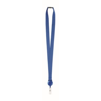 Lanyard de poliéster con cierre de seguridad y clip extensible